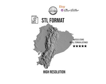 3D Ecuador STL Model: CNC Woodworking & 3D Printing (Digital Download)