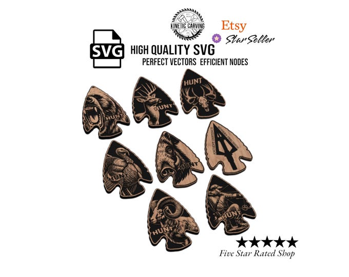Arrowhead Hunting Combo Pack Bundle SVG for Woodworking, CNC, Printing and Lasering