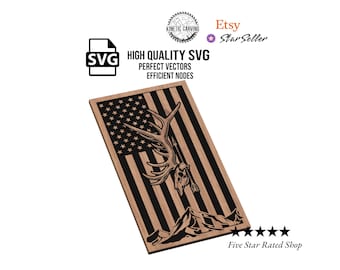 Elk Hunt U.S. Flag SVG: Antlers & Skull Arrow Design (Digital Download)