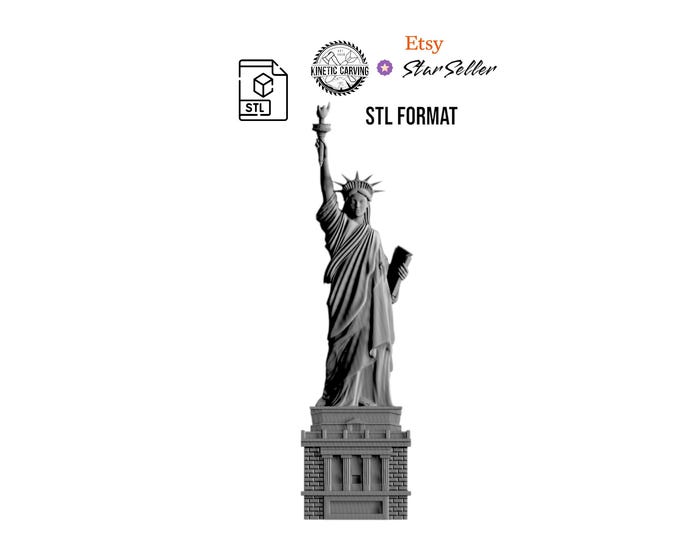 Statue of Liberty STL – American Landmark Digital File for CNC, 3D Printing, or 3D Lasering