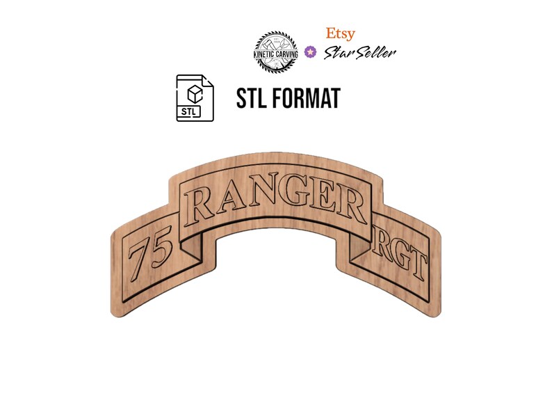 Ranger Regiment Scroll Patch for CNC STL | 3D CNC Carving File, Wood ...