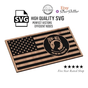 POW - Missing In Action Logo Military Flag SVG File for Woodworking, CNC, Printing and Lasering