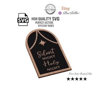 Silent Night Holy Night SVG | CNC Laser Cut File, Wood Wall Art, Glowforge Engraving, LightBurn Ready