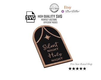 Silent Night Holy Night SVG File for Woodworking, CNC, Printing and Lasering (Digital Download)