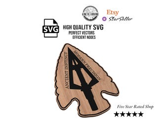 Modern & Primitive Hunting Arrowhead SVG: Woodworking, CNC, Printing, Laser Design File