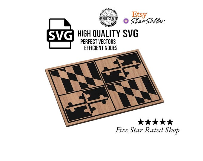 Maryland State Flag SVG File for Woodworking, CNC, Printing and Lasering (Digital Download)