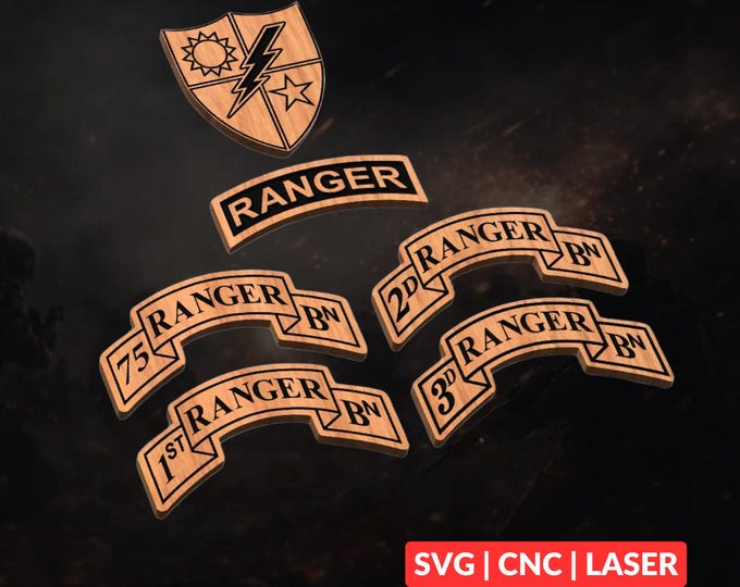 Ranger Regiment Bundle SVG | CNC Laser Cut File, Wood Wall Art, Glowforge Engraving, LightBurn Ready
