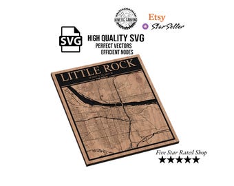 Little Rock, Arkansas City Map SVG File for Woodworking, CNC, Printing and Lasering