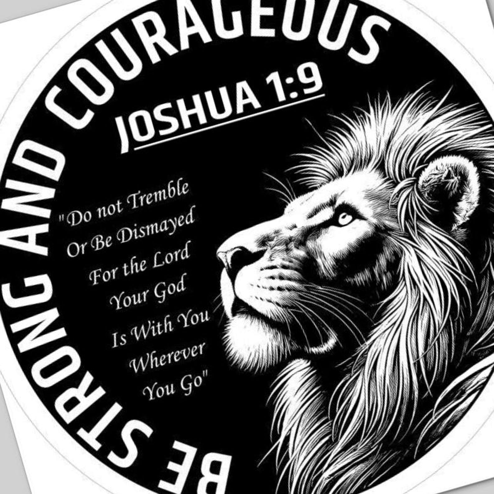 Lion Bible Verse SVG Joshua 1:9 | Be Strong and Courageous CNC File ...