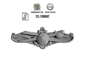 Navy IDWE Badge STL: 3D Model for CNC, Laser, and 3D Printing (Digital Download)