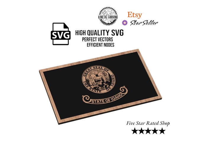Idaho State Flag SVG File for Woodworking, CNC, Printing and Lasering
