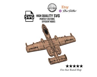 A-10 Warthog SVG File: Fighter Jet CNC Laser Cut Design (Digital Download)