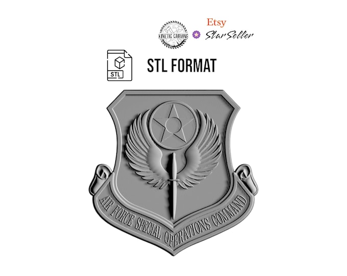 Air Force Special Operations Command (AFSOC) 3D STL File for Woodworking, 3-D Printing