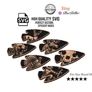 Side Arrowhead Hunting Combo Pack Bundle SVG for Woodworking, CNC, Printing and Lasering