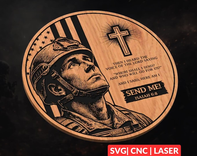Soldier Bible Verse SVG | CNC Laser Cut File, Wood Wall Art, Glowforge Engraving, LightBurn Ready