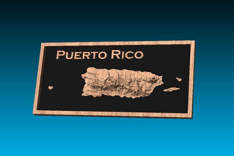 Puerto Rico Cnc Router File 3D STL Model of Puerto Rico all Islands, USA for 3D Printing, CNC ...