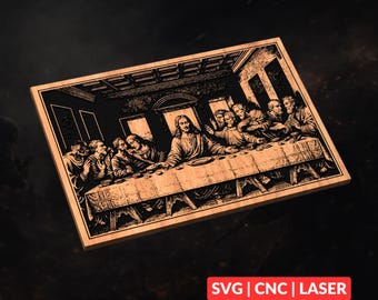 Last Supper SVG | Religious CNC File, Laser Cut Wood Sign, Christian Wall Art, Glowforge