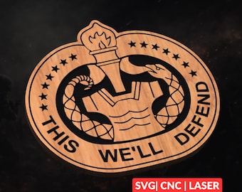 Drill Sergeant Badge - Military SVG | CNC Laser Cut File, Wood Wall Art, Glowforge Engraving, LightBurn Ready