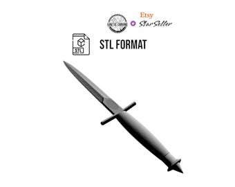 World War 2 Dagger STL for 3D Printing, CNC Woodworking