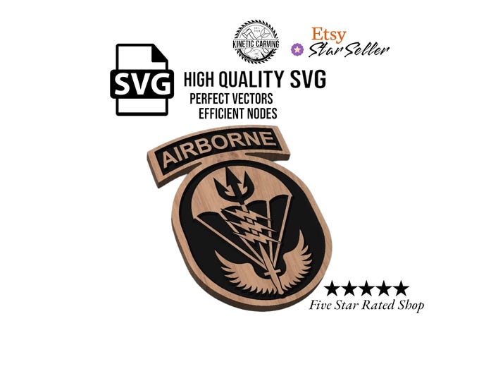 SOCSOUTH Airborne Patch SVG File: Military Logo for CNC, Woodworking (Digital Download)