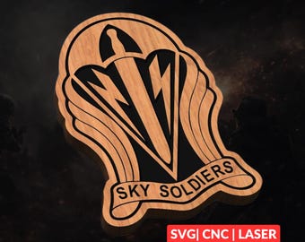 173rd Airborne Sky Soldiers Patch SVG | CNC Laser Cut File, Wood Wall Art, Glowforge Engraving, LightBurn Ready