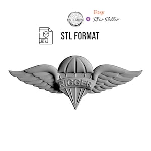 Rigger Badge Airborne STL File for Woodworking, CNC, Printing and Lasering