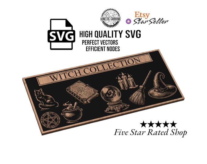 Halloween Witch SVG File Collection: CNC, Laser Cut (Digital Download)