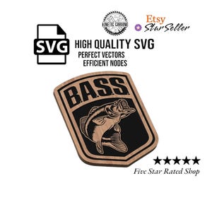 Arquivo SVG de patch para pesca de robalo: design de corte a laser CNC (download digital)