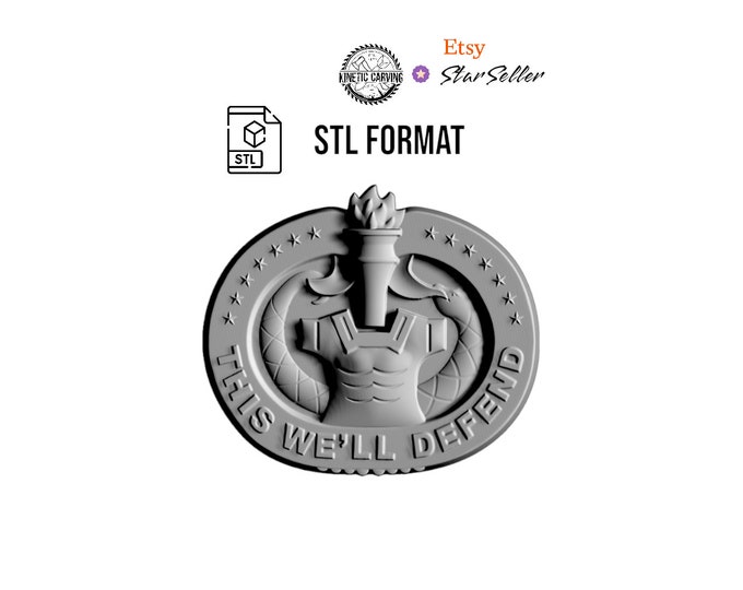 Drill Sergeant Badge STL File for Woodworking, CNC, Printing and Lasering
