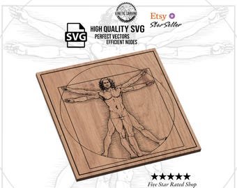 Vitruvian Man SVG: Digital Vector File for CNC, Woodworking, Laser Cutting & Printing (Digital Download)