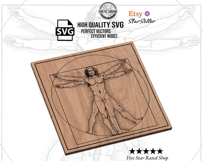 Vitruvian Man SVG: Digital Vector File for CNC, Woodworking, Laser Cutting & Printing (Digital Download)