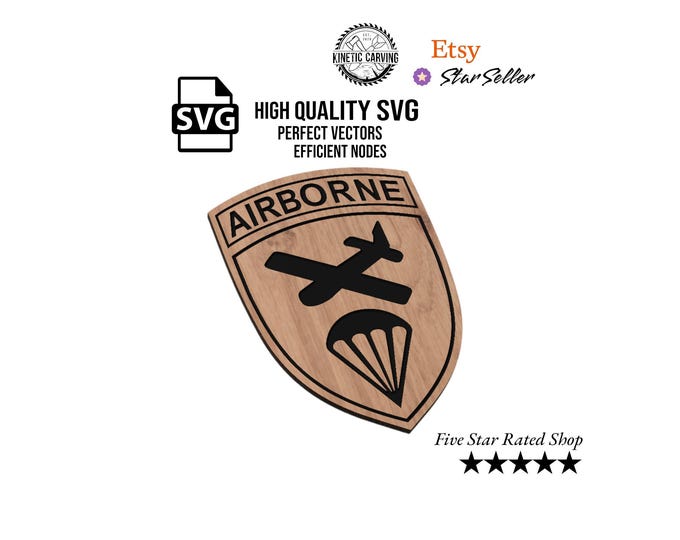 Airborne Glider Patch SVG: WW2 Military Logo, CNC Laser Cut File (Digital Download)