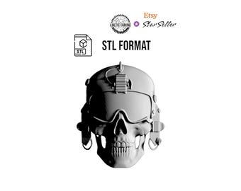 Military Aviation Helmet Skull STL for 3D Printing, CNC Woodworking