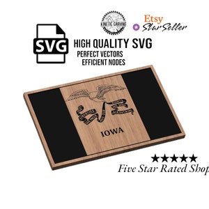 Iowa State Flag SVG File for Woodworking, CNC, Printing and Lasering
