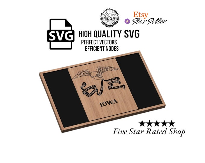 Iowa State Flag SVG File for Woodworking, CNC, Printing and Lasering