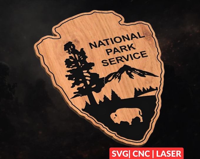 National Park Service SVG | CNC Laser Cut File, Wood Wall Art, Glowforge Engraving, LightBurn Ready