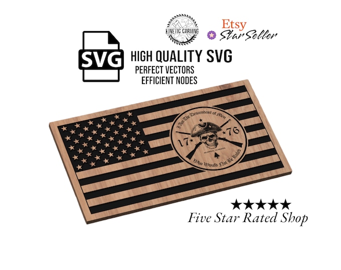 Appeal to Heaven 1776 Revolutionary Flag SVG File for Woodworking, CNC, Printing and Lasering
