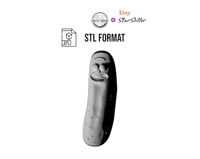 Pickle Rick 3D STL File for Woodworking, CNC, Printing and Lasering