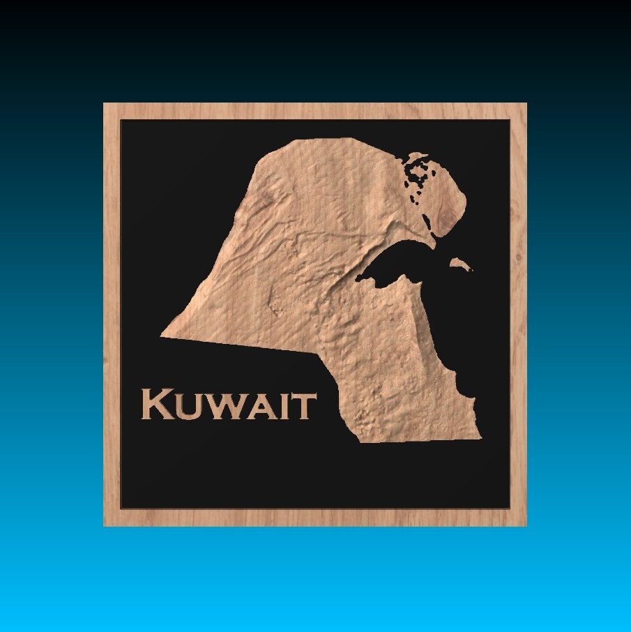 3D STL Model of Kuwait for 3D Printing, CNC Woodworking Etsy