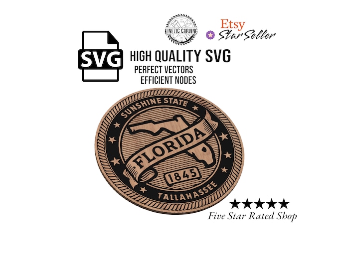 Florida Design SVG File for Woodworking, CNC, Printing, Clothing and Lasering