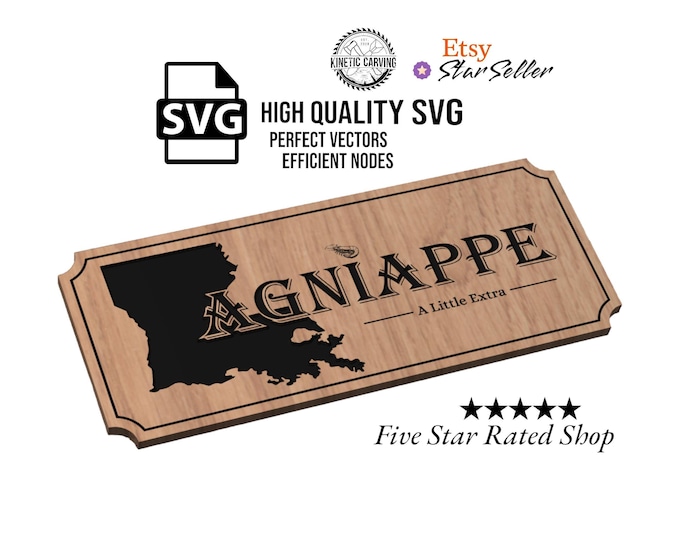 Louisiana Lagniappe SVG File: Cajun Woodworking, CNC, Laser Cut (Digital File)