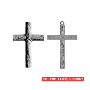 Conjunto de Cruzes de Madeira STL | Arquivo CNC para Relevo Religioso, Marcenaria, Impressão 3D, Gravação a Laser