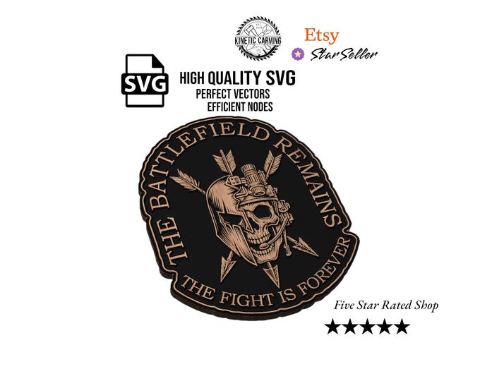 Battlefield Remains SVG: Soldier Skull, CNC Laser Cut File svg, dxf, eps, pdf