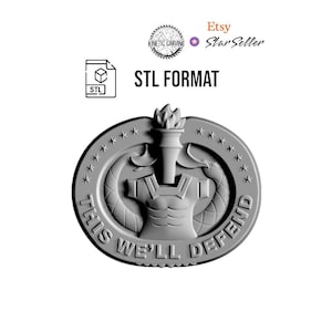 Drill Sergeant Badge STL File: CNC, Woodworking, Printing, Lasering (Digital Download)