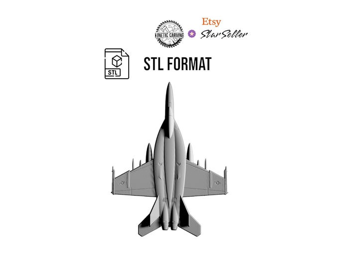 F-18 Super Hornet Aircraft STL for 3D Printing, CNC Woodworking