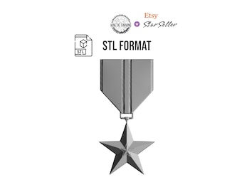 Bronze Star Military Award STL File for Woodworking, CNC, Printing and Lasering (Digital Download)