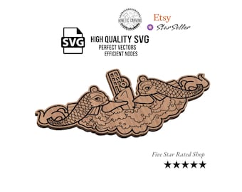 Submarine Warfare Badge SVG: Navy Dolphins Laser Cut File (Digital Download)