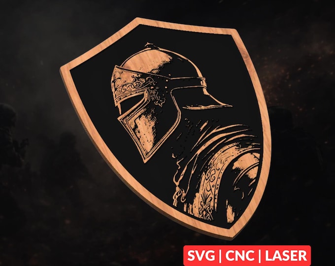 Knight Templar Shield SVG | CNC Laser Cut File, Wood Wall Art, Glowforge Engraving, LightBurn Ready