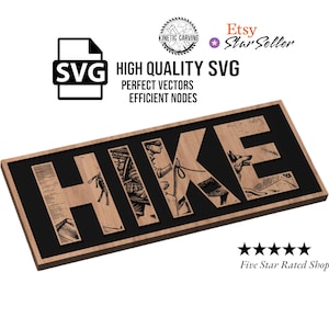 HIKE Sign SVG File for Woodworking, CNC, Printing and Lasering