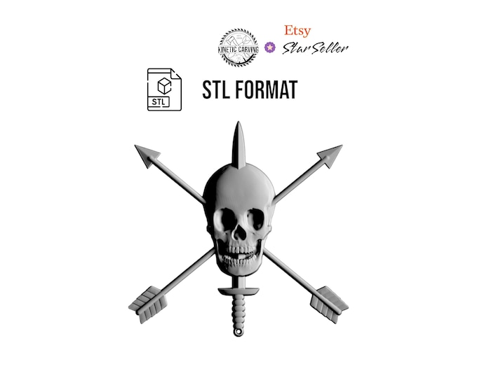 Special Forces Dagger, Skull, Arrows STL File for Woodworking, CNC, Printing and Lasering